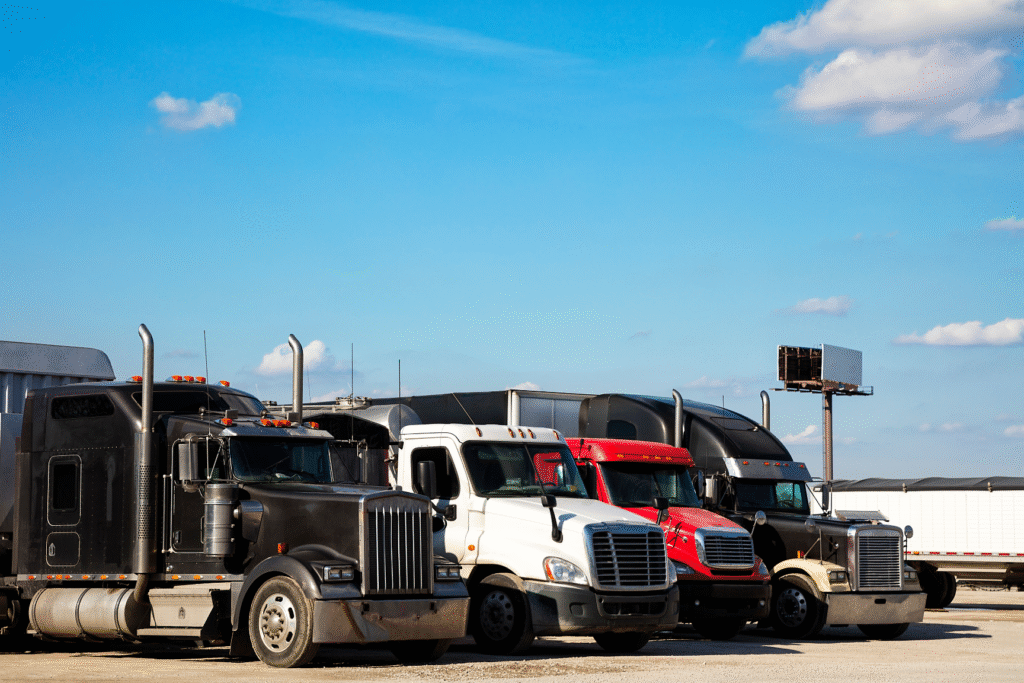 3 trucks lined up